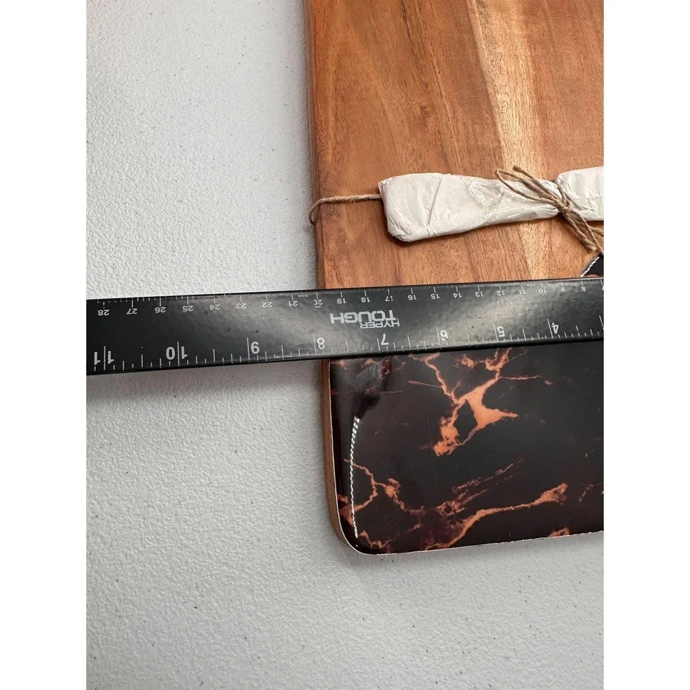 Thirstystone Acacia Wood Serving Board Marble Inlay Detail Spreader Charcuterie‎
